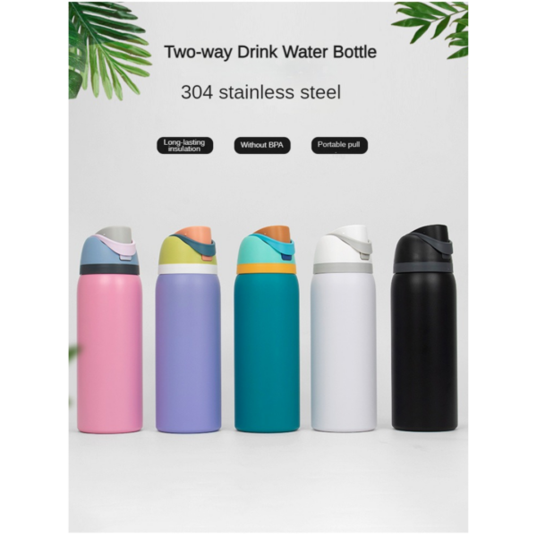 Insulated Water Bottle with Straw